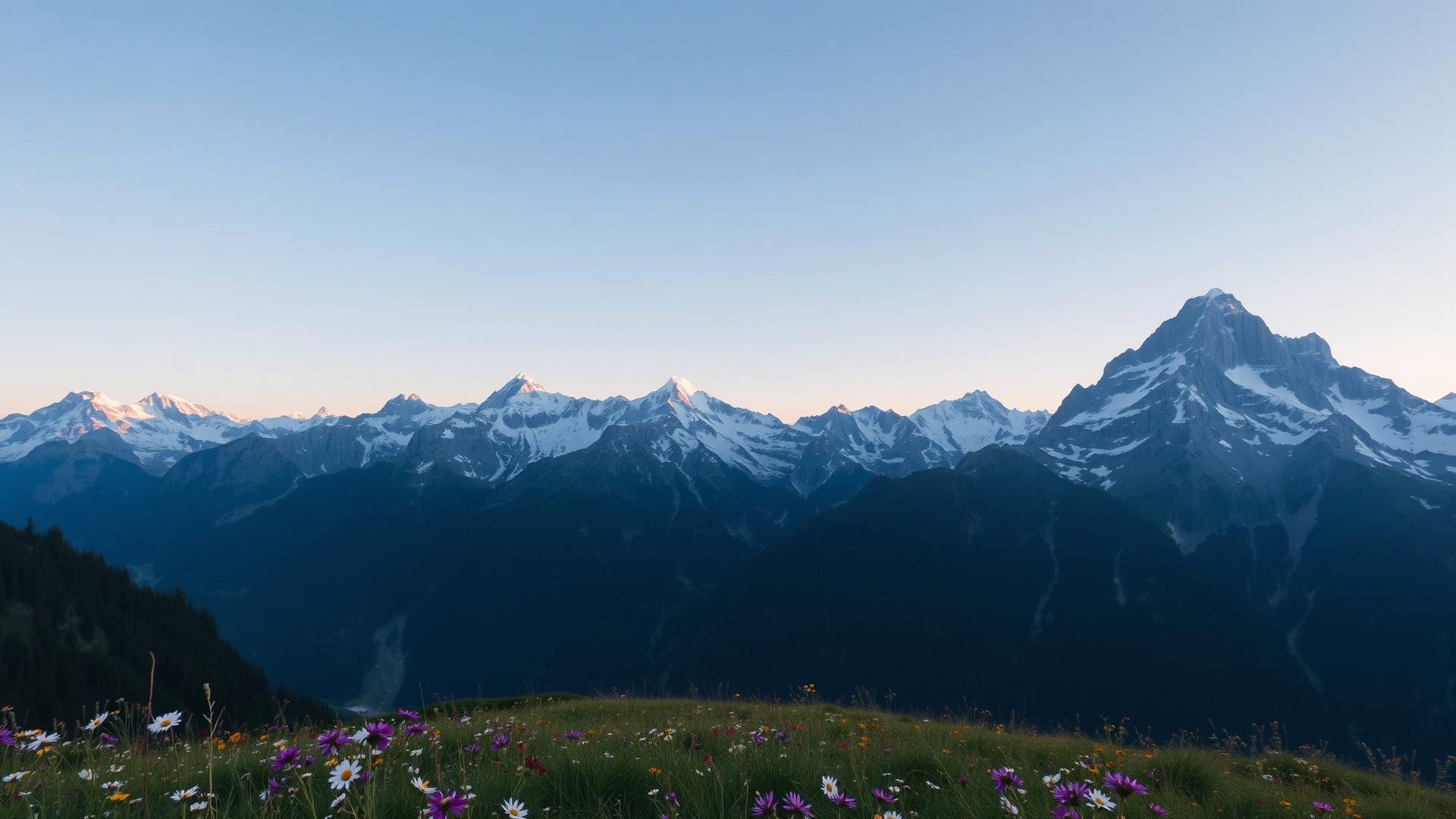 Bergpanorama mit klarer Höhenluft